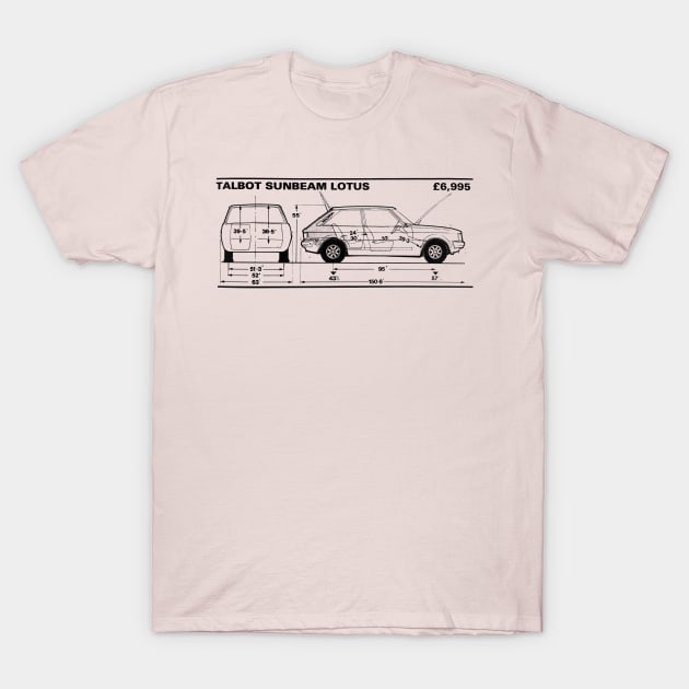 TALBOT SUNBEAM - road test data T-Shirt by Throwback Motors